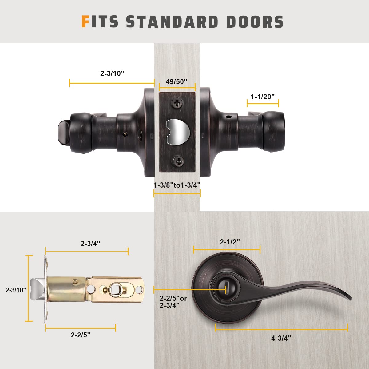 KNOBWELL durable door hardware with sturdy zinc alloy construction.