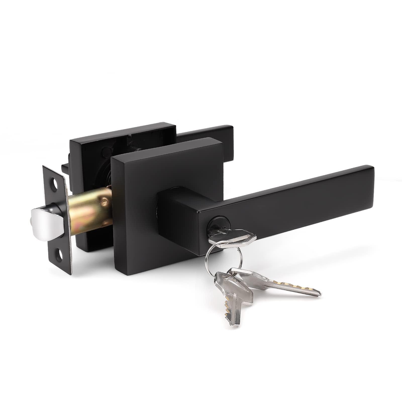 KNOBWELL exterior door handle with keyed entry for secure front door access