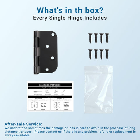 KNOBWELL hinge with screws included simplifies DIY installation
