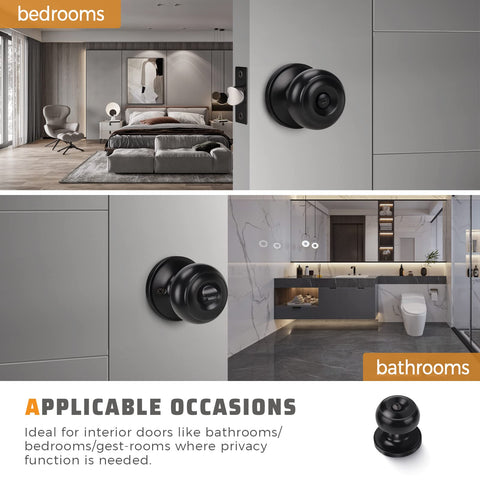 KNOBWELL privacy function with inside lock and emergency outside access.