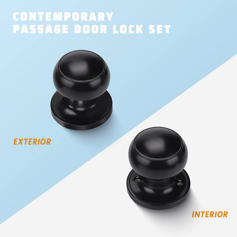 KNOBWELL matte black door knob close-up shows durable metal finish