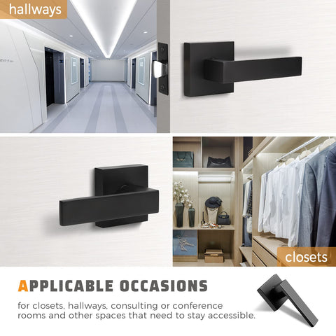 KNOBWELL universal-fit diagram highlights backset adjustability for standard doors.