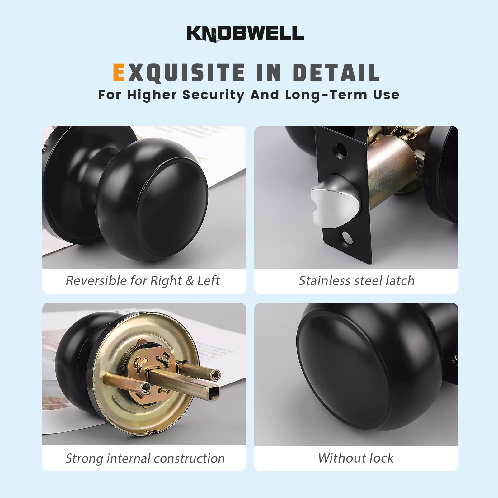 Non-locking passage function ideal for closets and hallways