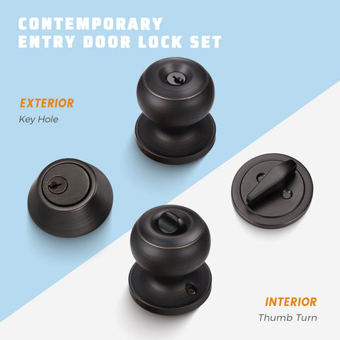 KNOBWELL oil rubbed bronze finish enhances exterior door aesthetics and security
