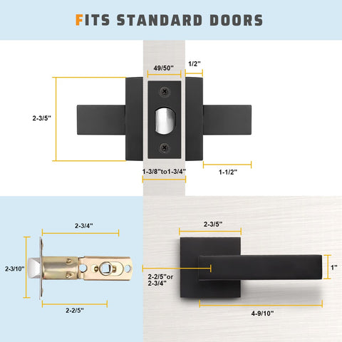 KNOBWELL passage function lever ideal for closets and hallways