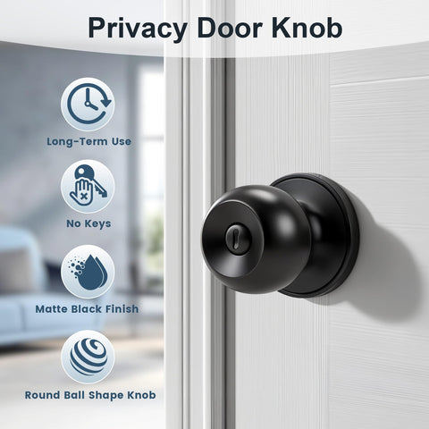 KNOBWELL privacy door knob lock feature close-up showing emergency access