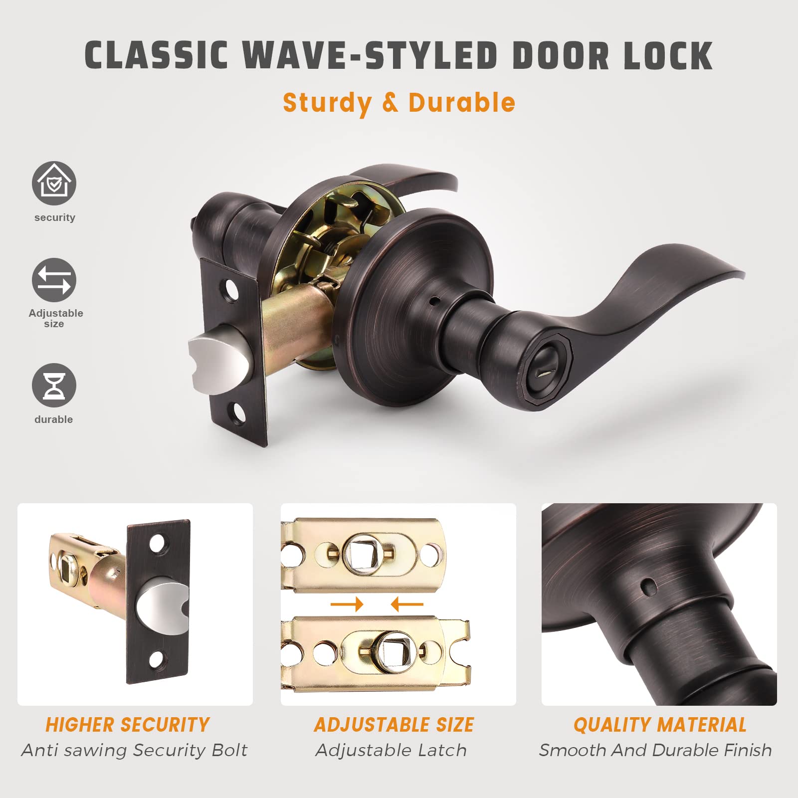 KNOBWELL privacy door lever with thumb turn for secure spaces.