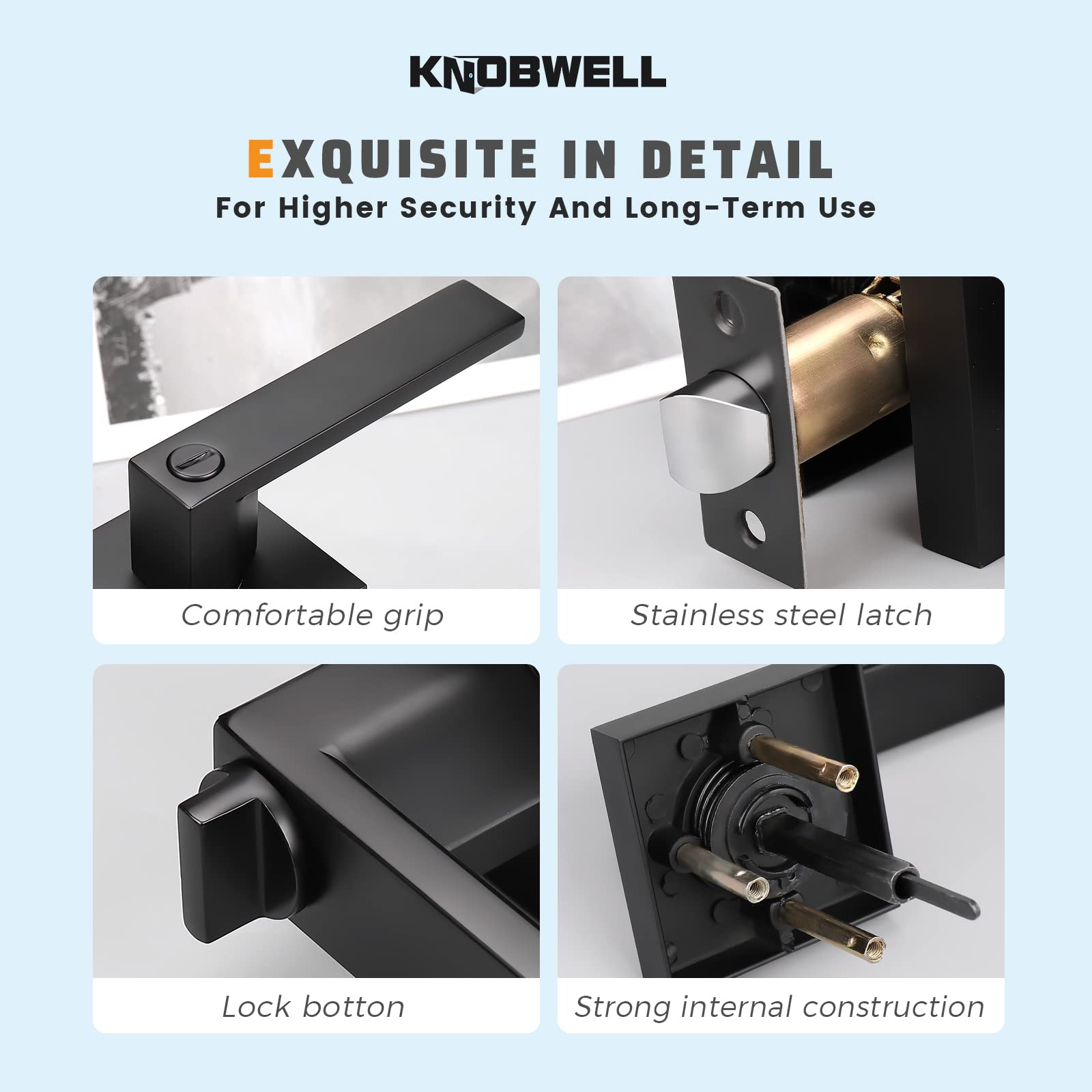 KNOBWELL privacy function for interior rooms without key access.