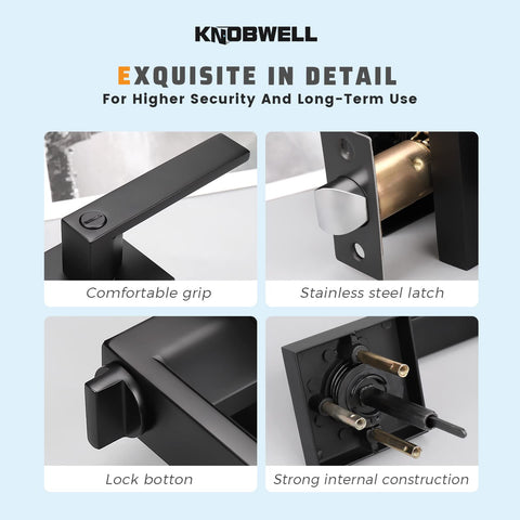 KNOBWELL privacy function for interior rooms without key access.