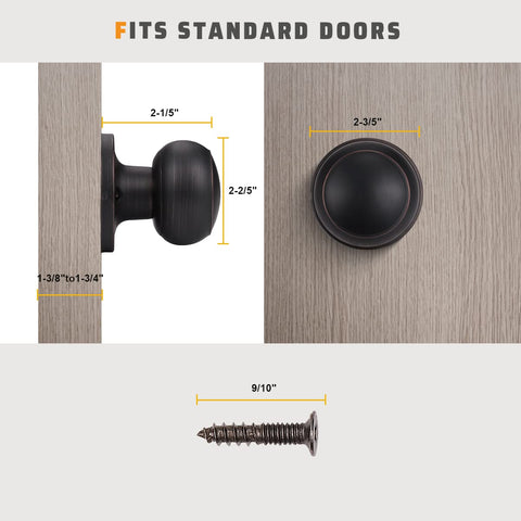 KNOBWELL reversible door knob suitable for left or right handed doors