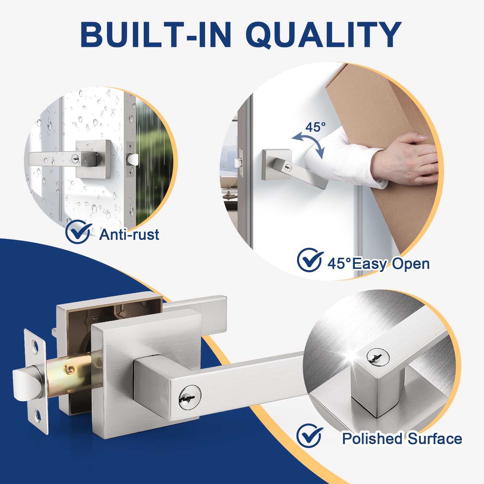 Reversible KNOBWELL handle installation for left or right doors