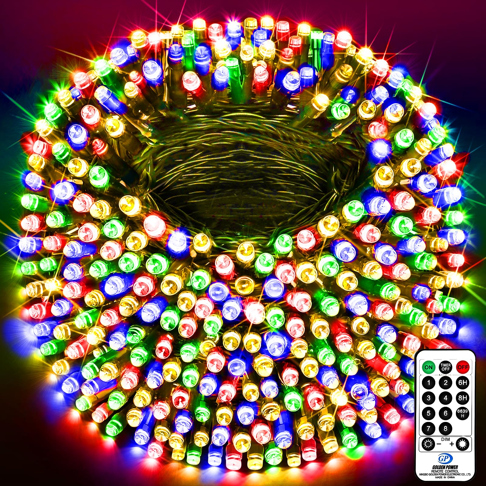 KNONEW 403ft LED string lights on a tree for a warm holiday glow