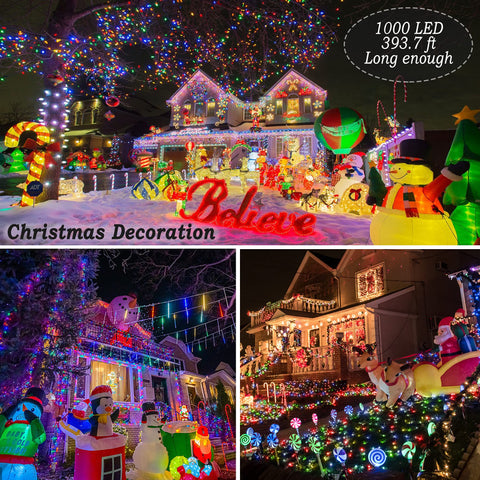 KNONEW indoor-outdoor use Christmas lights with easy plug-in