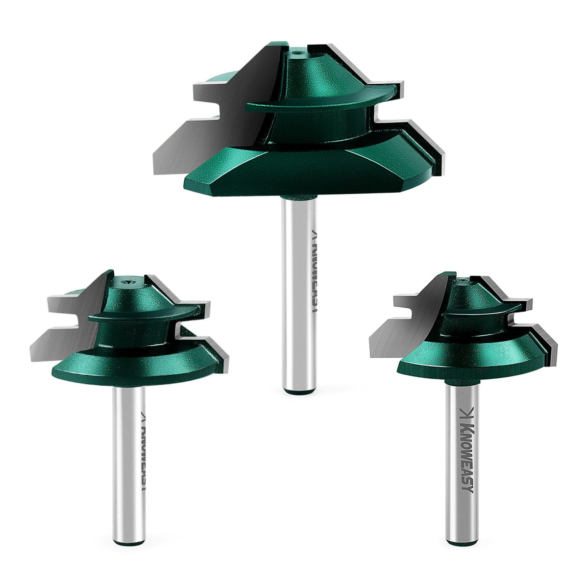 Knoweasy 45-degree lock miter set packaging for precise, repeatable joints