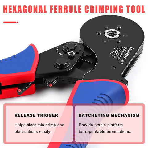 Knoweasy auto-diameter-adjustment ensures correct crimp size automatically.