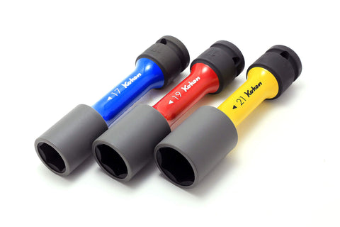Ko-ken 14201M three-piece wheel-nut socket set, tidy kit for fast roadside wheel changes.