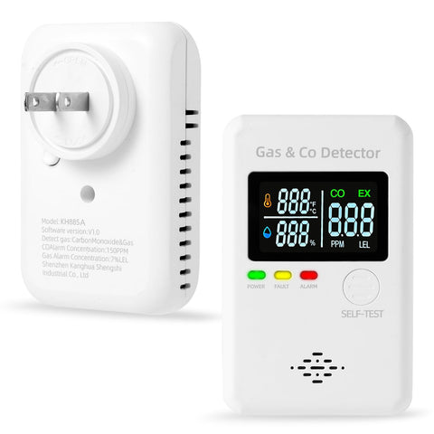 KOABBIT 4-in-1 detector front view with real-time CO and gas readings