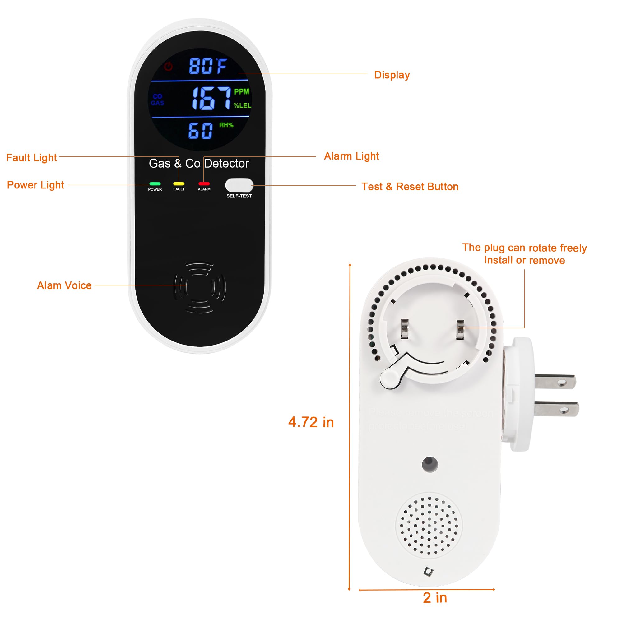Plug-in KOABBIT detector installation in wall outlet