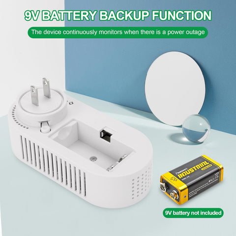 KOABBIT detector includes 9V battery backup for uninterrupted monitoring.