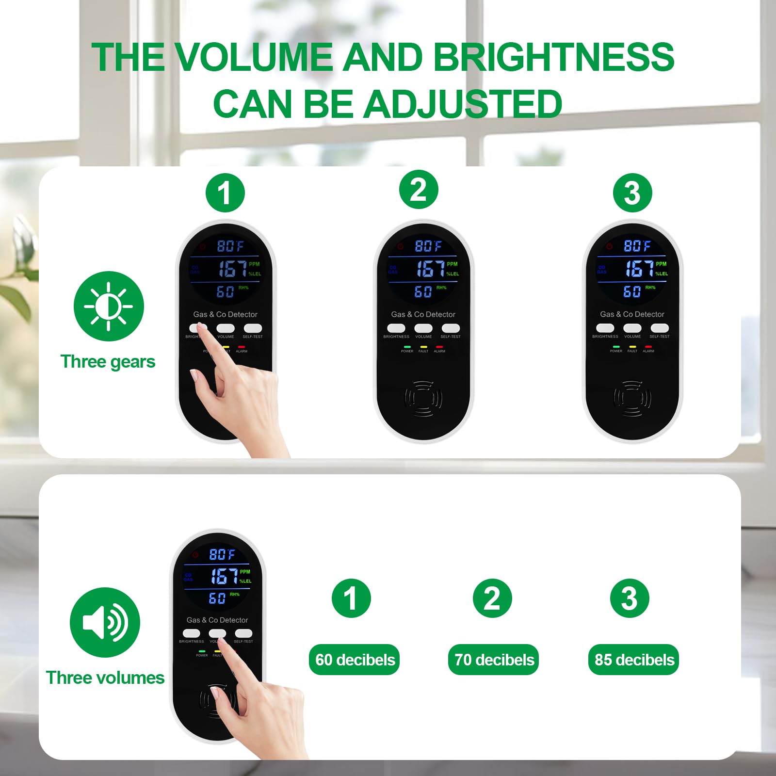 KOABBIT adjustable brightness and alarm volume customize nighttime monitoring