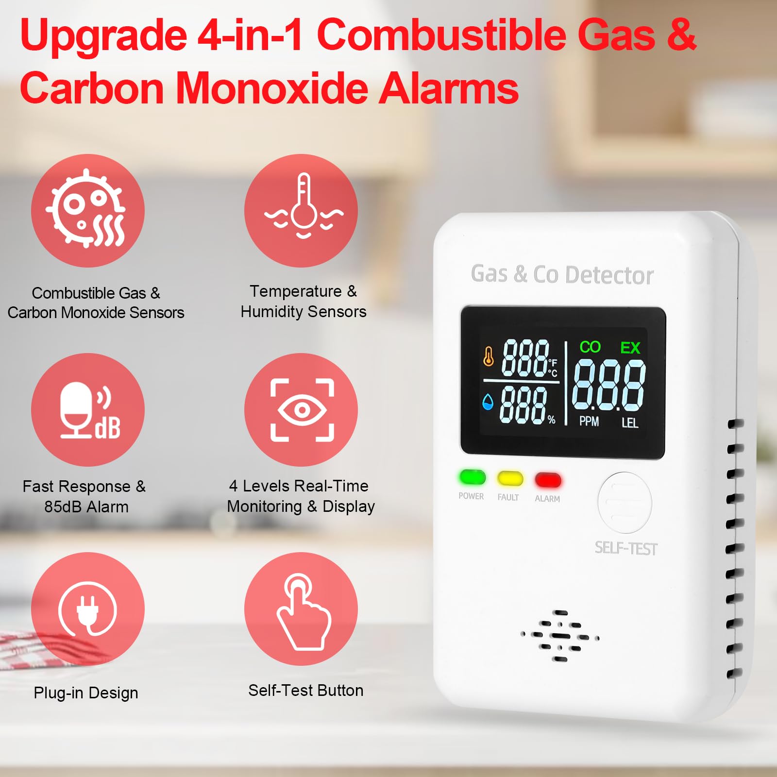 KOABBIT dual alarm indicator with flashing red light and loud alert