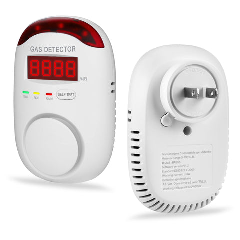 KOABBIT plug-in natural gas detector, front view, ready for quick kitchen safety checks.
