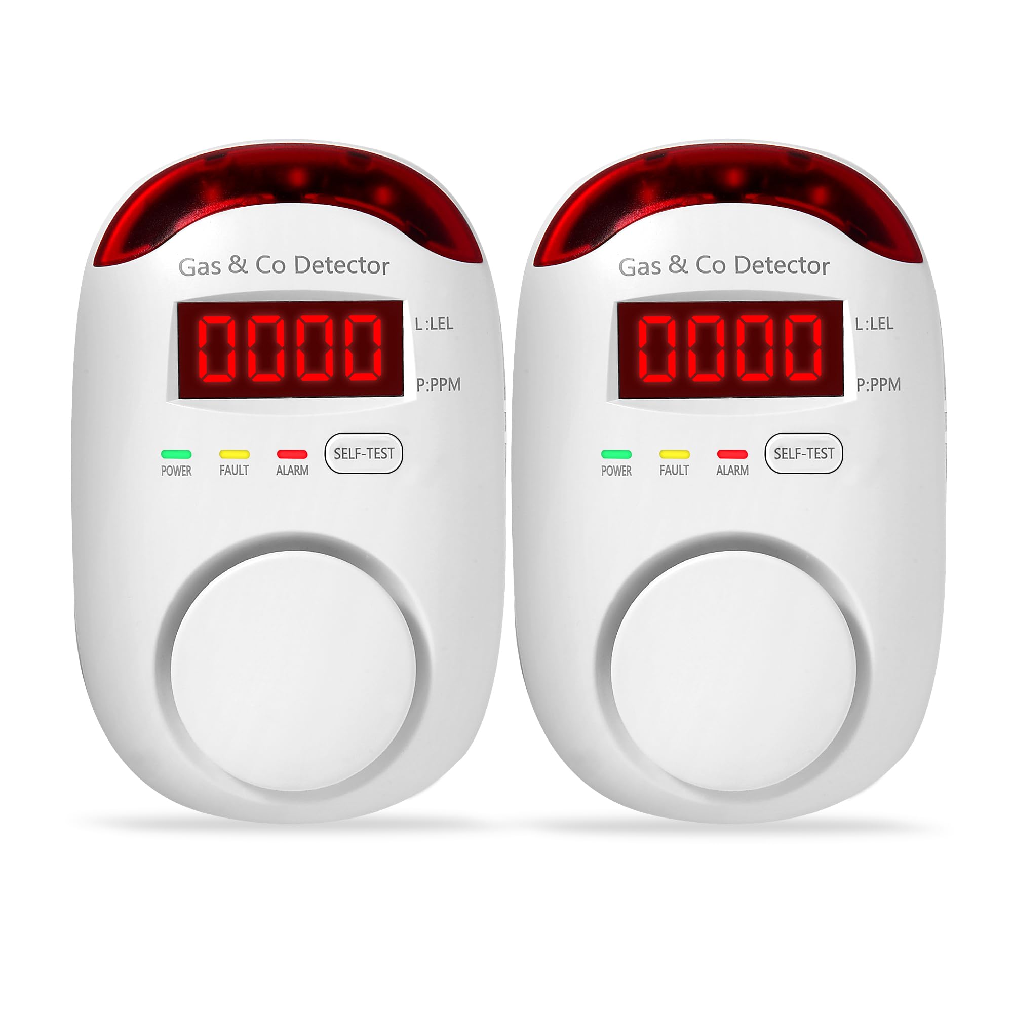 KOABBIT two-pack gas and CO detector with LCD display for quick readings.