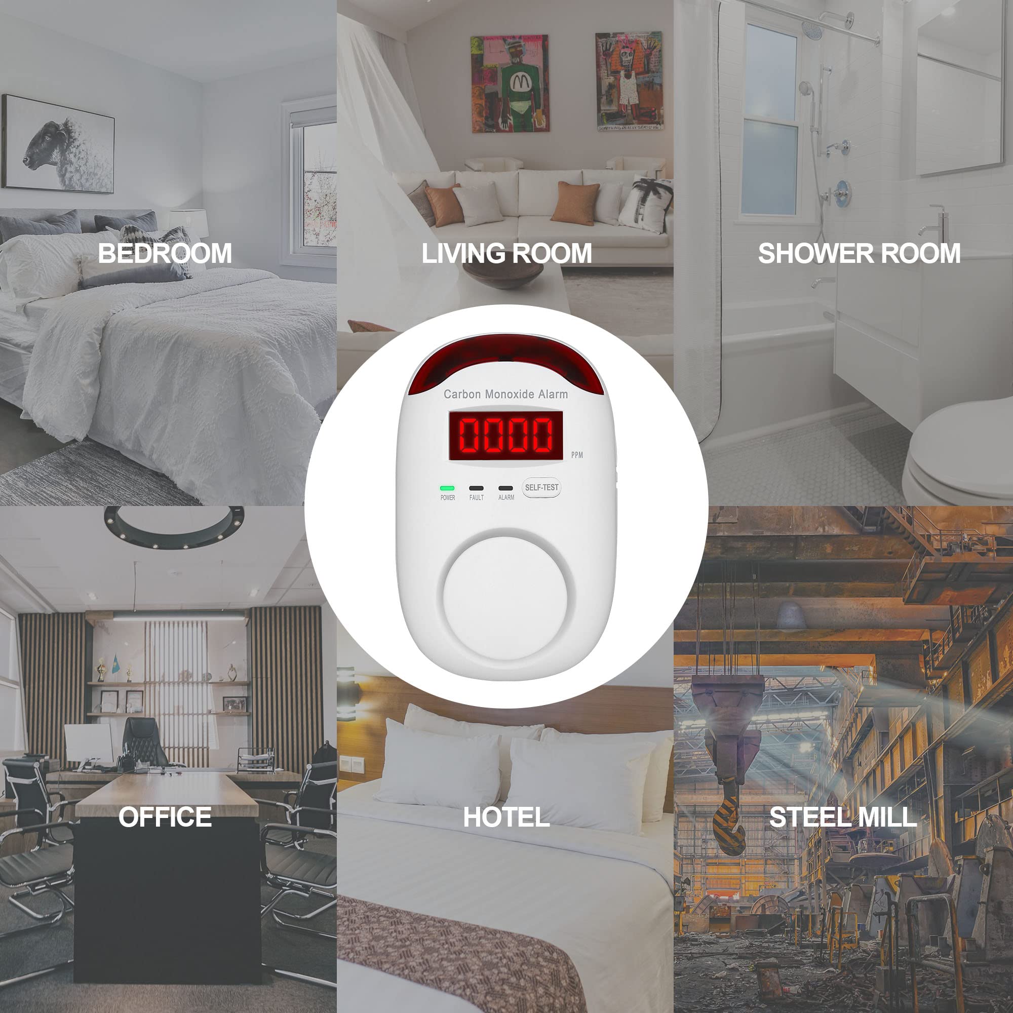 KOABBIT white plug-in detector fits modern interiors while monitoring CO.