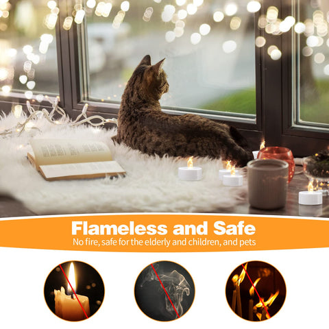KOABY flameless tealights safety reduces fire risk in homes.