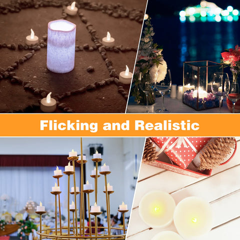 KOABY tea lights for Halloween and Christmas decor with warm glow.