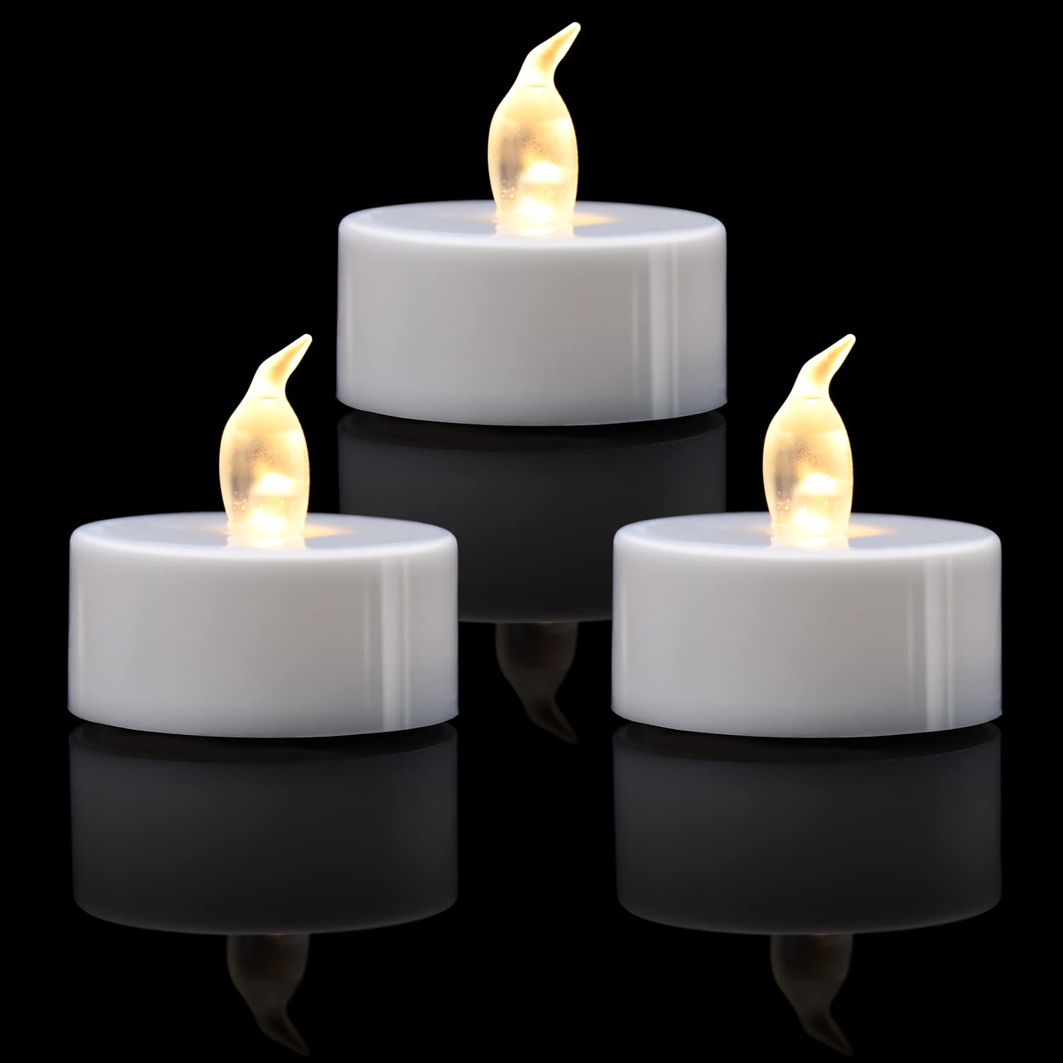 KOABY warm white tea lights pack for cozy ambiance and safety.