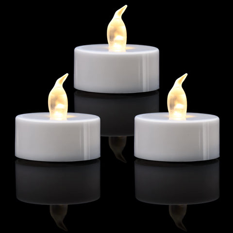 KOABY warm white tea lights pack for cozy ambiance and safety.
