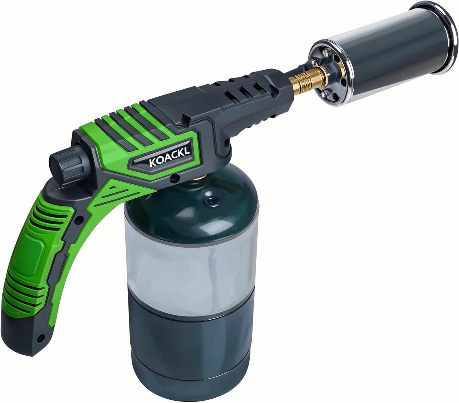 Koackl powerful propane torch head for precise ignition and even searing.