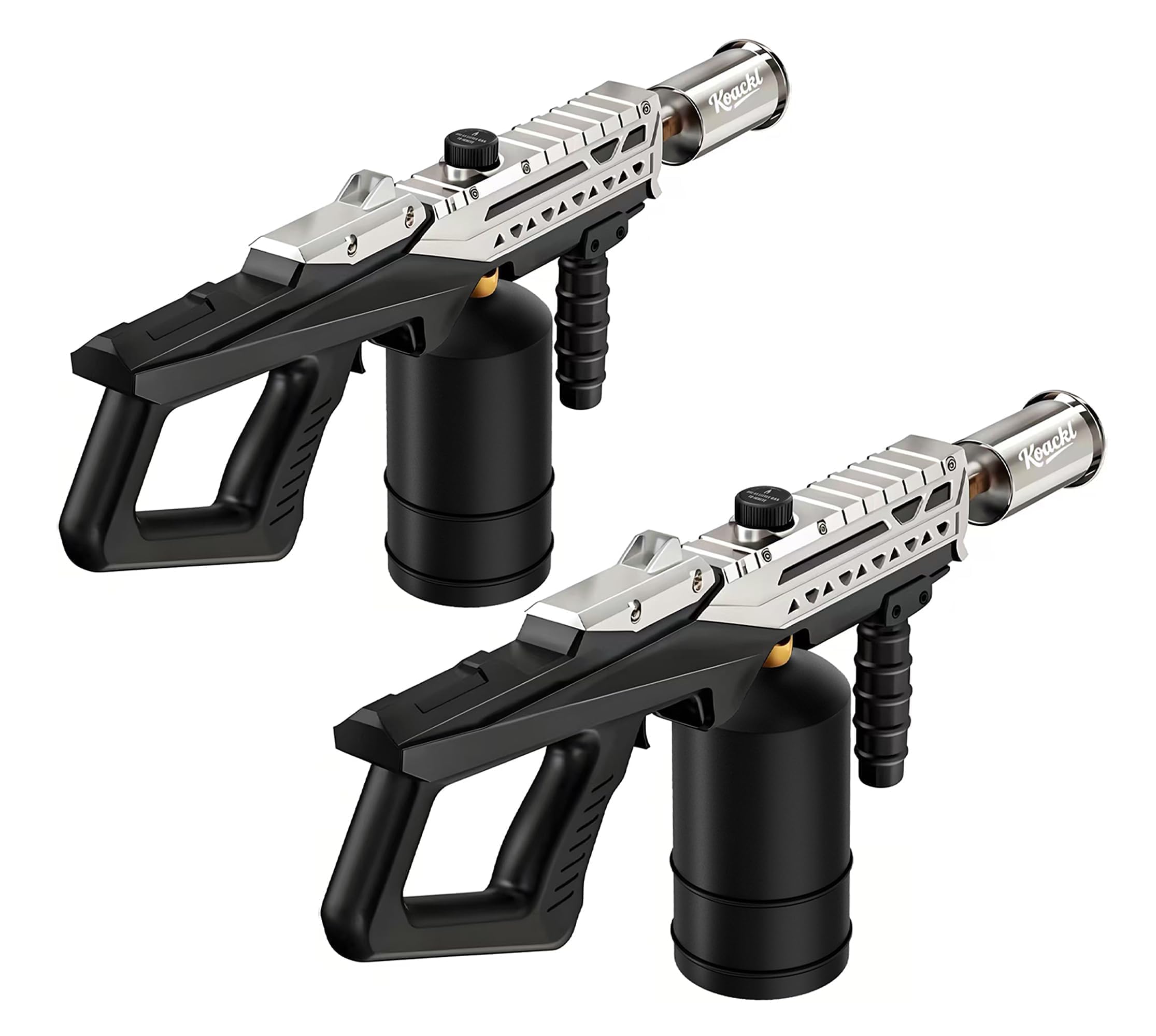 Koackl propane torch gun 2-pack shows adjustable flame control for precise cooking.