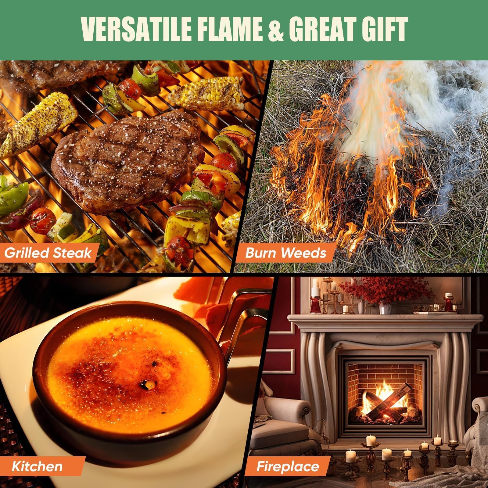 Koackl propane torch gun 2-pack melts cheese and browns toppings evenly.