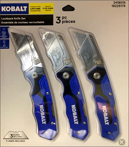Kobal Kobalt Lockback Knife highlights blade replacement capability for general-purpose cutting