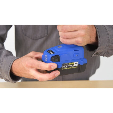 Kobalt 24V battery built for durability and reliable performance on site.