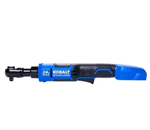 Kobalt cordless ratchet compact design fits tight spaces for electrical and HVAC work.