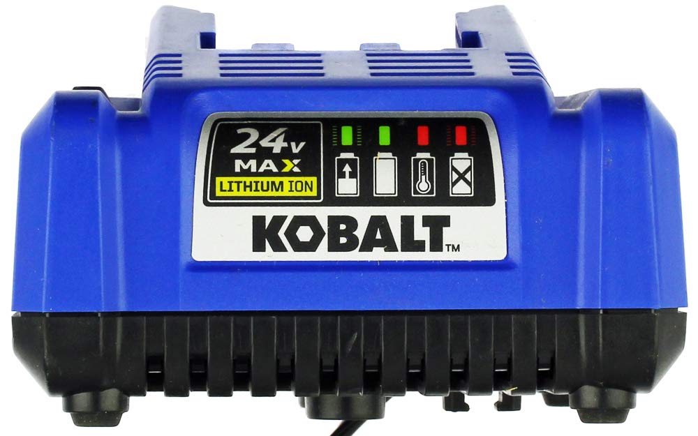 Kobalt KRC 2445-03 charger with Black and Blue dual color options for tool matching