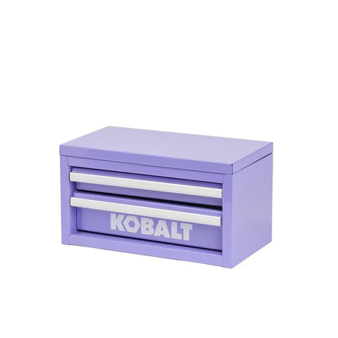 KOBALT Lavender mini tool box top view highlighting compact storage.