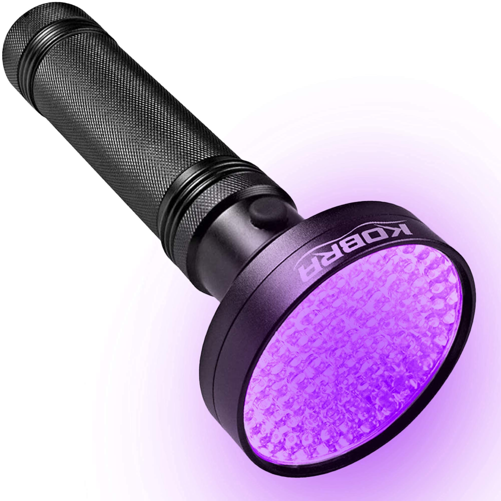 Kobra UV Black Light Flashlight front view for portable inspections.