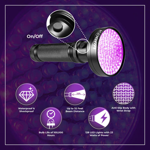 KOBRA UV flashlight shows durable aluminum body built for tough environments.
