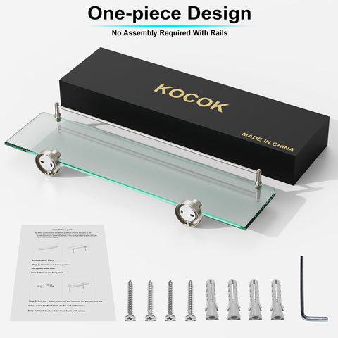 KOCOK bathroom shelf displaying toiletries for tidy, accessible storage.