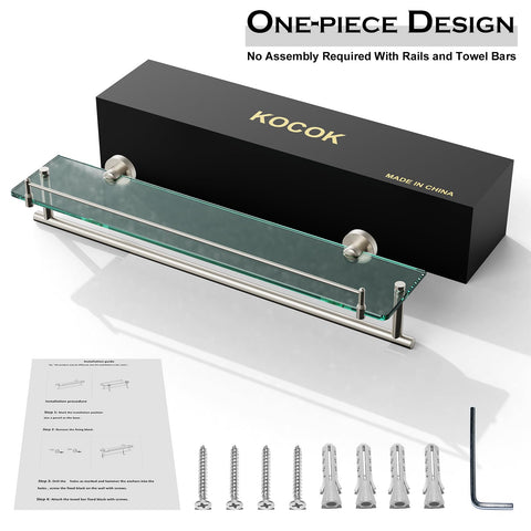 KOCOK wall-mount hardware included for quick, tidy installation.