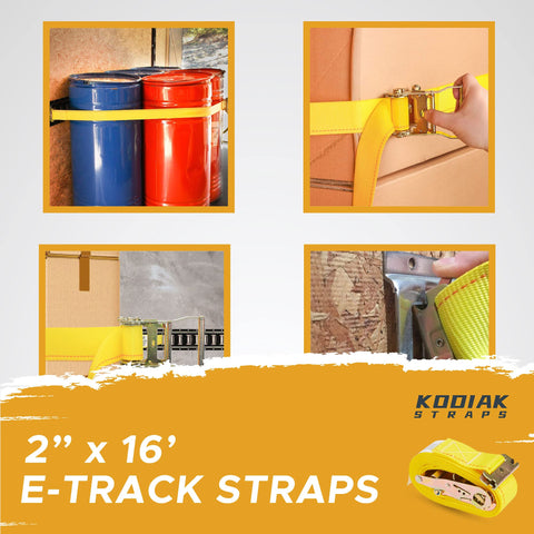 KODIAK STRAPS securing loads in an enclosed trailer with E-track compatibility