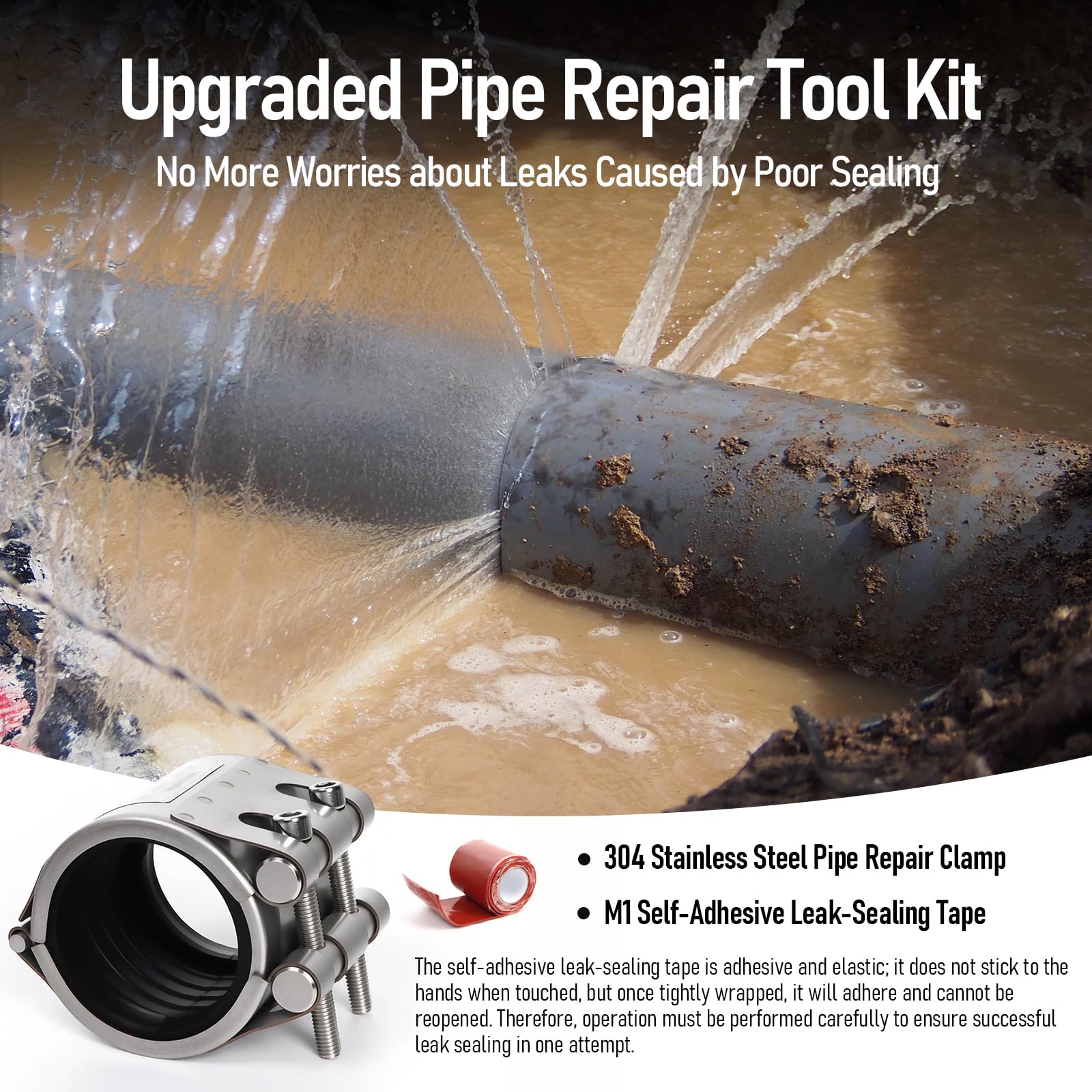 Kodilin 304 stainless steel clamp detail showcases rust-proof reliability in tough environments.