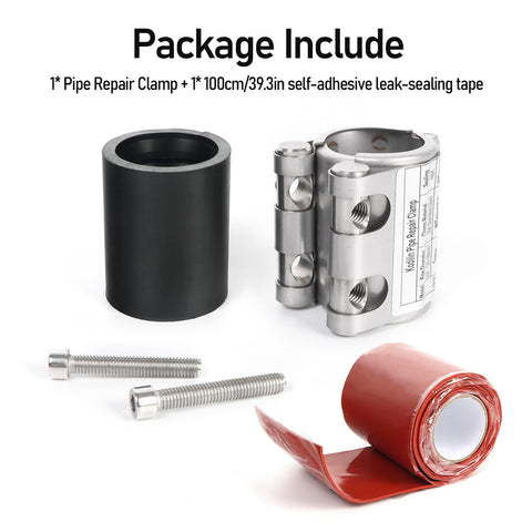 Kodilin emergency repair kit in use for water, gas, or oil line quick fixes.