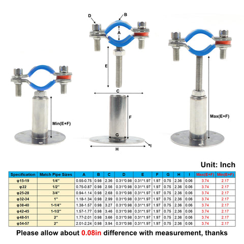 Kodilin pipe bracket ceiling mount in 304 stainless steel keeps pipes secure overhead.