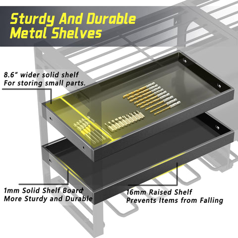 Kodreat four-tier design from side angle highlights ample storage and tool separation.