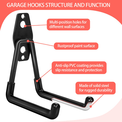 Kodreat large U-hooks: two sturdy hooks for heavy items.